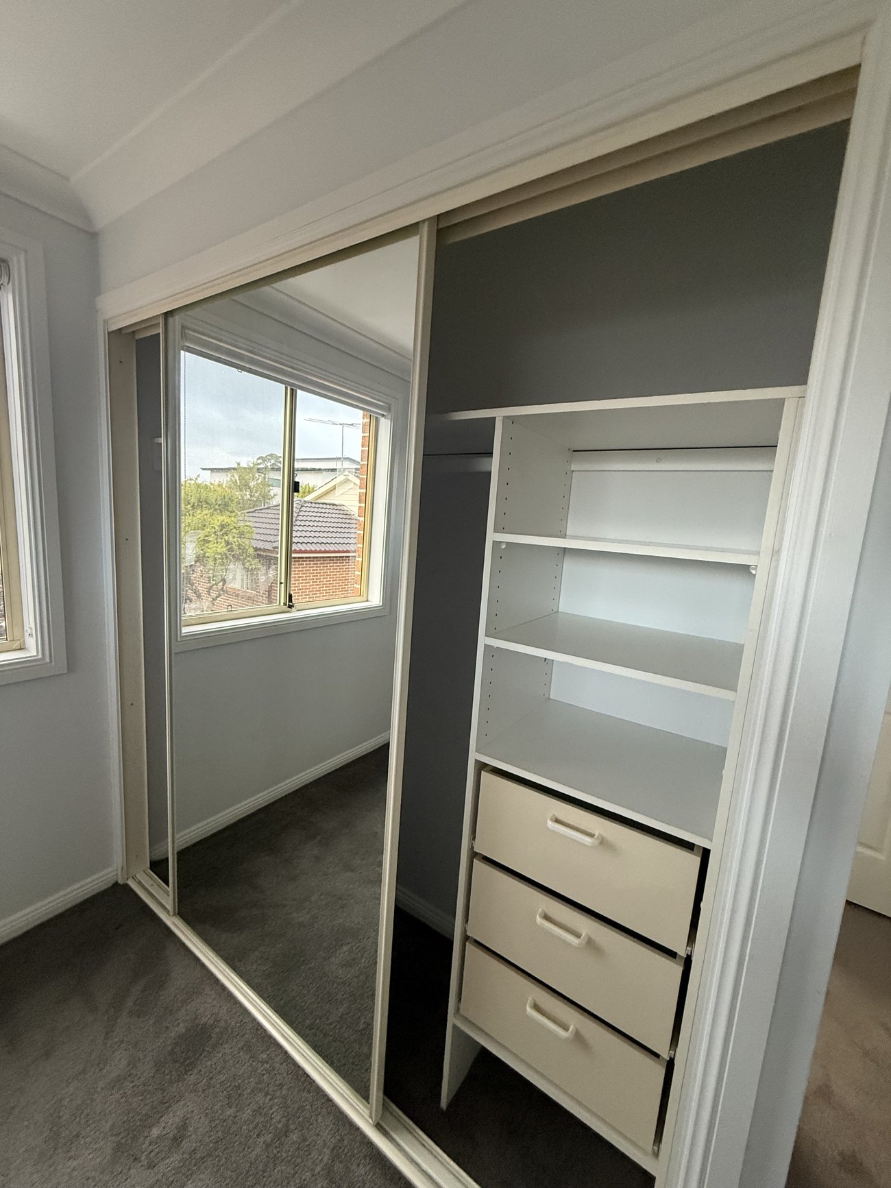 Wardrobe drawers and mirrored doors cleaned
